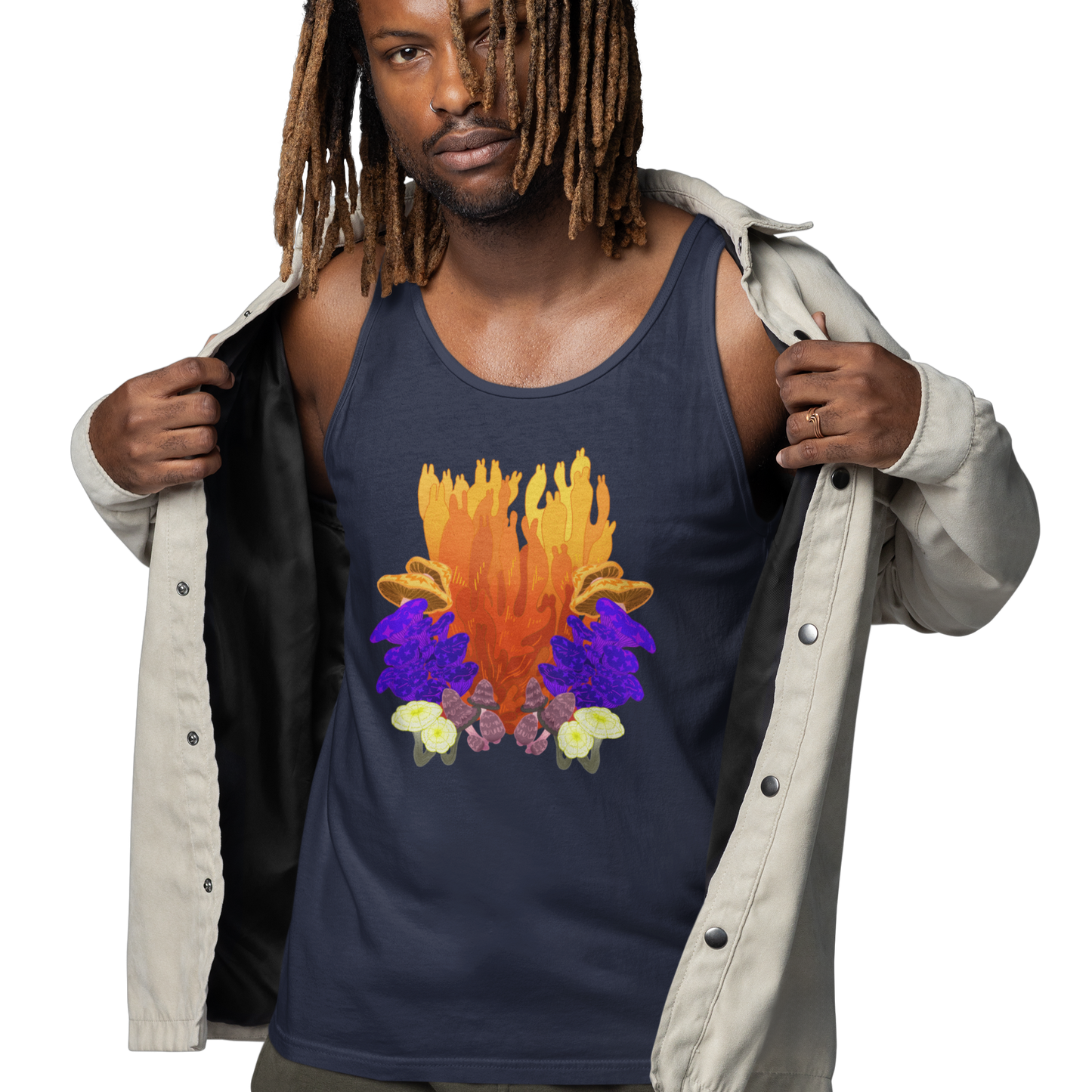 MUSHROOM BLOOM Unisex Jersey Tank