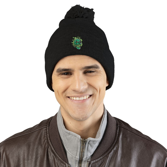 NECROMANCY SCHOOL Pom-Pom Knit Cap (Embroidery)